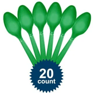 Green Plastic Spoons