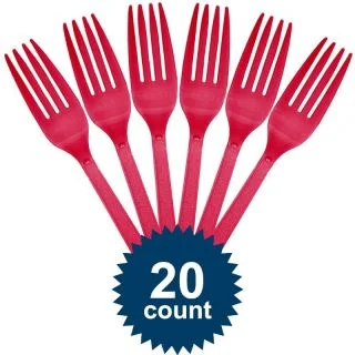 Hot Pink Plastic Forks