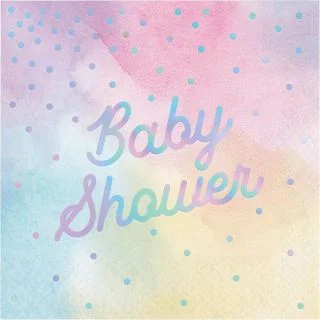 Iridescent 'Baby Shower' Luncheon Napkin (16)