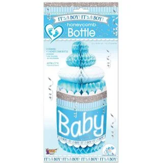 It's A Boy Honeycomb Baby Bottle
