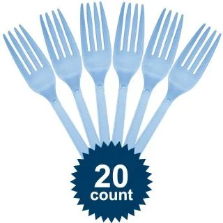 Light Blue Plastic Forks