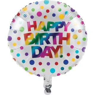 Metallic Rainbow Happy Birthday Balloon