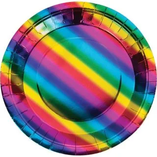 Metallic Rainbow Lunch Plate (8)