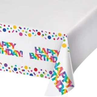 Metallic Rainbow Plastic Tablecover