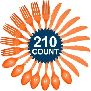 Orange Cutlery Set (210 Pack)
