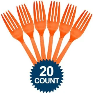Orange Plastic Forks
