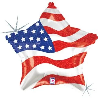 Patriotic Star 19" Foil Balloon (Each)