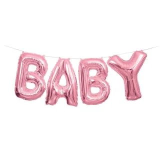 Pink Baby Balloon Letter Banner