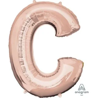 Jumbo Rose Gold Letter 32" Foil Balloon - C