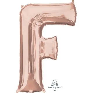 Jumbo Rose Gold Letter 32" Foil Balloon - F