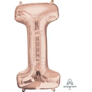 Jumbo Rose Gold Letter 32" Foil Balloon - I