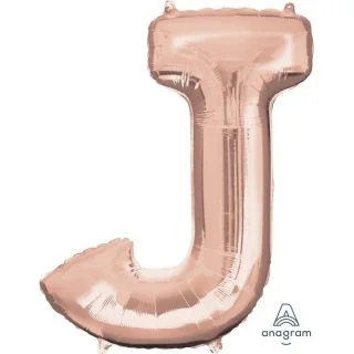 Jumbo Rose Gold Letter 33" Foil Balloon - J