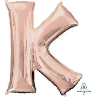 Jumbo Rose Gold Letter 33" Foil Balloon - K