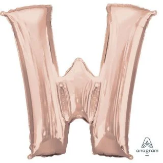 Jumbo Rose Gold Letter 33" Foil Balloon - W