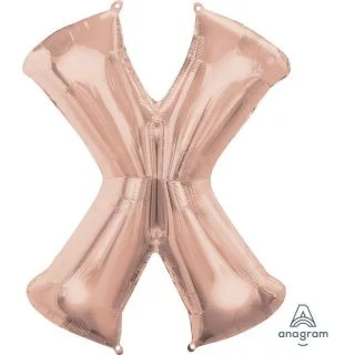 Jumbo Rose Gold Letter 35" Foil Balloon - X