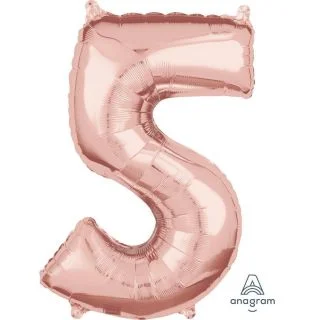 Rose Gold 26" Number Foil Balloon - 5