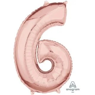 Rose Gold 26" Number Foil Balloon - 6