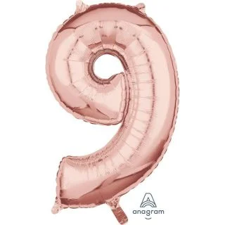 Rose Gold 26" Number Foil Balloon - 9