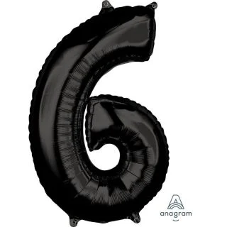 Black 26" Number Foil Balloon - 6