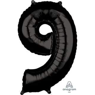 Black 26" Number Foil Balloon - 9
