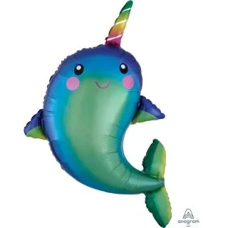 Happy Narwhal 39" Jumbo Shaped Foil Balloon
