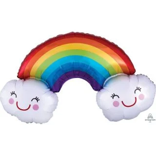 Rainbow & Clouds Shaped 37" Foil Balloon