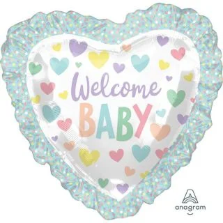 Baby Ruffle Heart 28" Foil Balloon