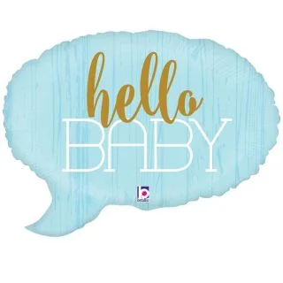 Hello Baby Blue 24" Foil Balloon