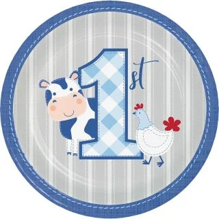 Charming Farmhouse 1st Birthday Dessert Plates (8)