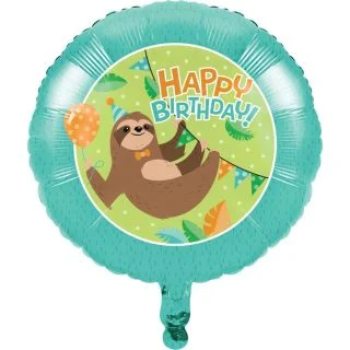 Sloth Birthday Foil Balloon