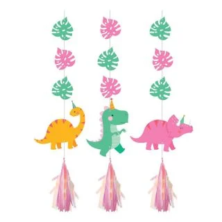 Girls Dino-Roar Iridescent Hanging Decorations