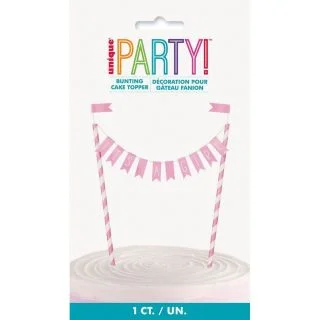 It's a Girl Bunting Cake Topper