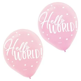 Hello World Girl 12" Latex Balloons (15)