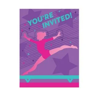 Gymnastics Party Folded Invitations (8)