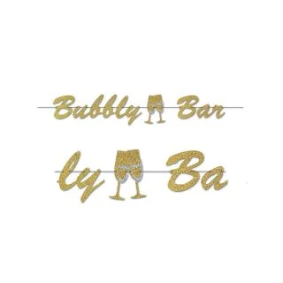 Glitter Print Bubbly Bar Stream Banner - 7'X5' ( 1