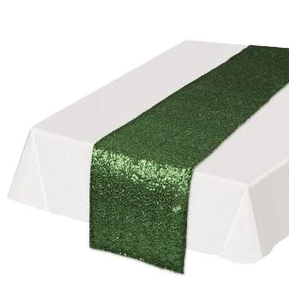 Green Sequined Table Runner (Each)