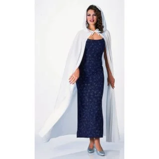 Full Length White Hooded Cape