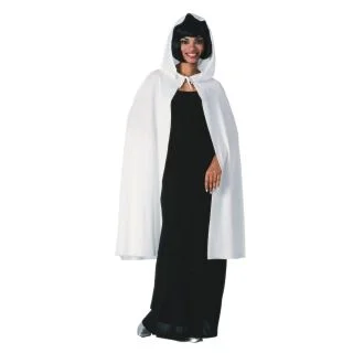 Hooded White Cape - 45"