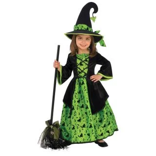 Green Witch Girls Costume