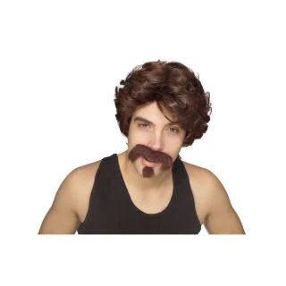 Big John Wig And Facial Hair Kit - Brown - Adult Costume Accessory