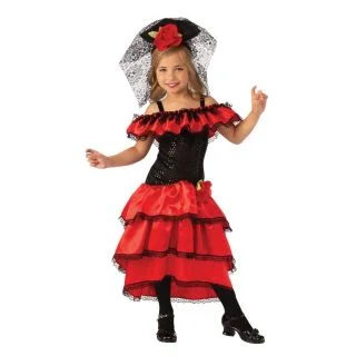 Red Rose Spanish Dancer Girls Costume
