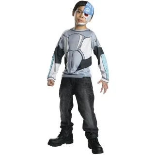 DC Teen Titans Kids Cyborg Costume Top