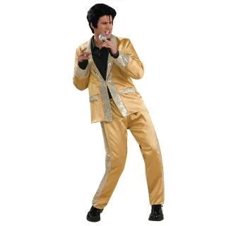 Men's Deluxe Elvis Gold Satin Costume