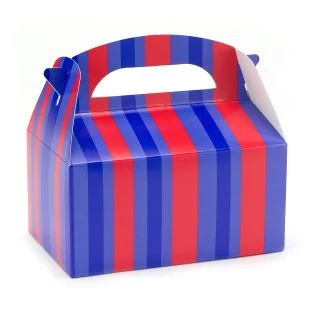 Blue and Red Striped - Empty Favor Boxes (8)