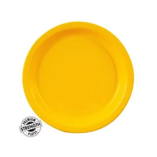 Bright Yellow 7" Paper Plate 8ct.
