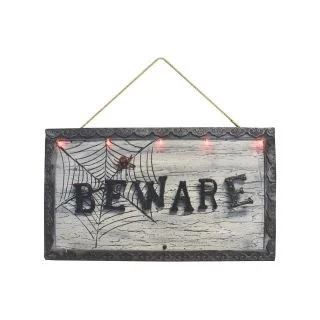 18.5 Inch Wide Animated Light Up Beware Sign