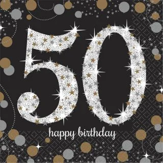 Sparkling Celebration 50th Birthday Beverage Napkins (16)