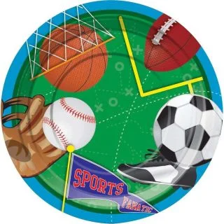 Sports Party 7" Cake Plates (8 Pack)