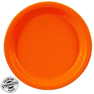 Orange 7" Paper Cake Plates (8 Pack)
