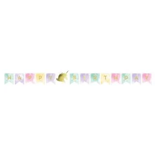 Unicorn Sparkle 8' Shaped Birthday Banner (1)
